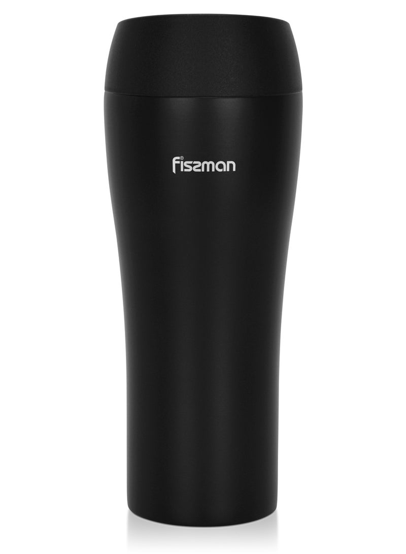 Fissman Vacuum Insulated Bottle 420mL, Double Wall Stainless Steel Vacuum Travel Bottle with Spill-Proof Silicone Sealed Lid - Image 1