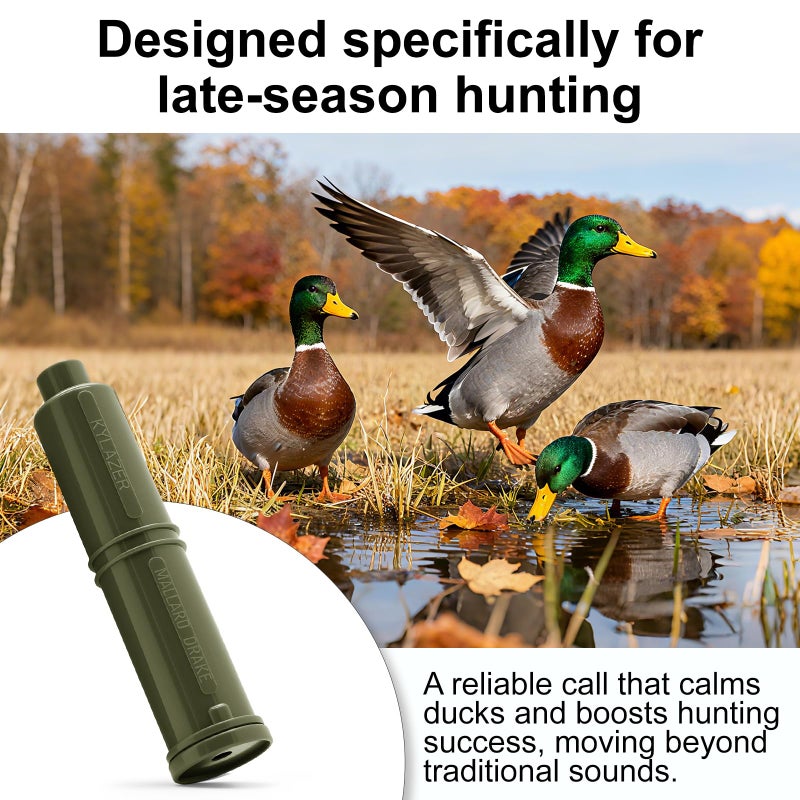 Kylazer Duck Calls - for Mallards.an Essential Accessory for Duck Huntingï¼ŒSuitable for Late-Season Huntingï¼Œhigh-Impact Plastic,Easy to Carry and use-Green - Image 4