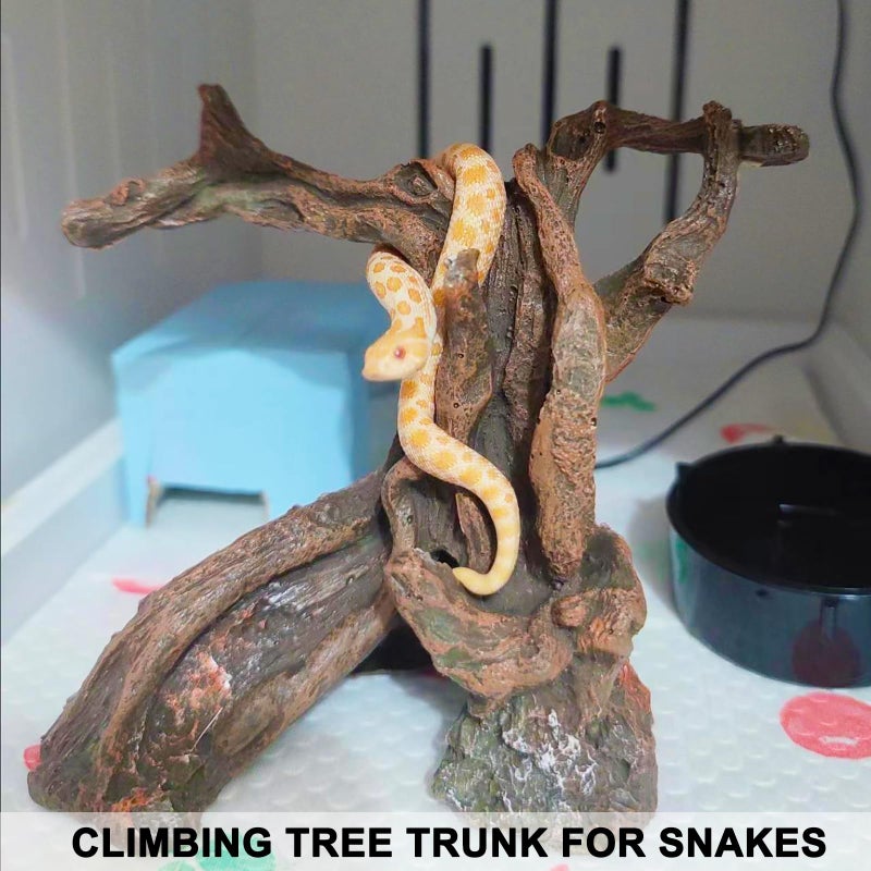 Anranmm Hermit Crab Climbing Toys Aquarium Decorations Artificial Tree Trunk Ornaments Betta Fish Hideout Caves Reptile Habitat Decor Accessories for Leopards Geckos Lizards - Image 5