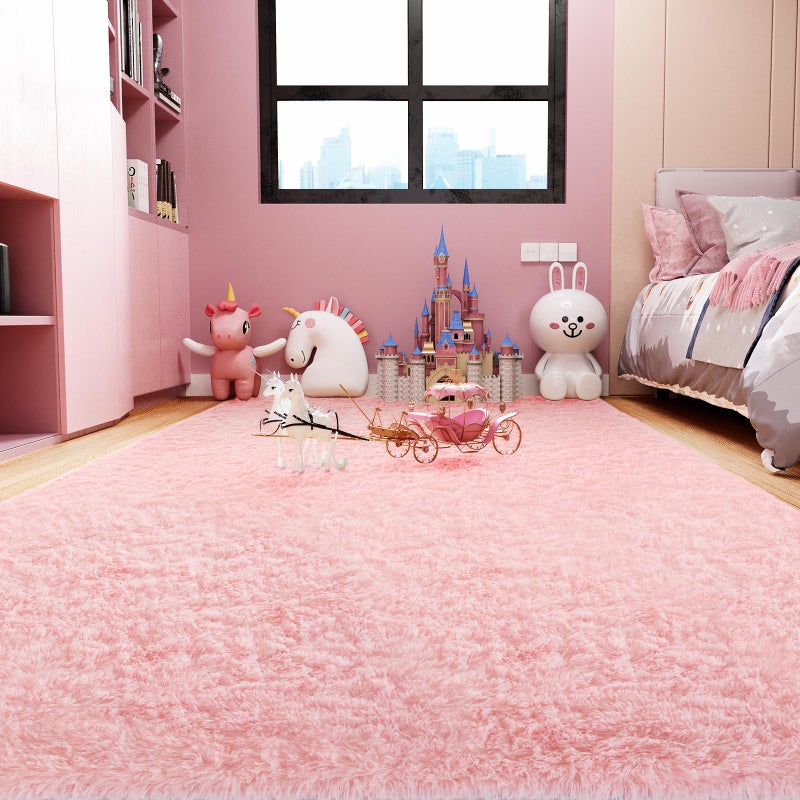 Ophanie Ophanie Upgrade 4x6 Pink Rugs for Bedroom Girls Fluffy Shaggy Soft Cute Area Rug NonSlip Indoor Floor Carpet for Living Room Kids Baby Teen Dorm Home Decor Aesthetic Nursery 