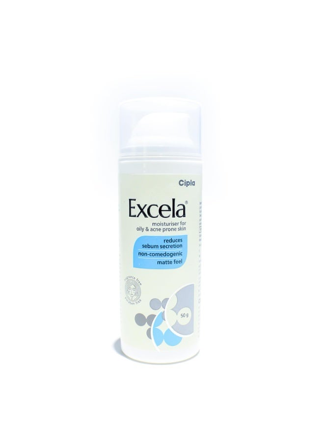 Cipla Excela Moisturiser | Oily & Acne Prone Skin | Reduces Sebum Secretion | 50g - Image 1