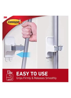 Generic Command Broom Holder Wall Mount, White, Easy On, Easy Off, 1 gripper 3m  - Image 2