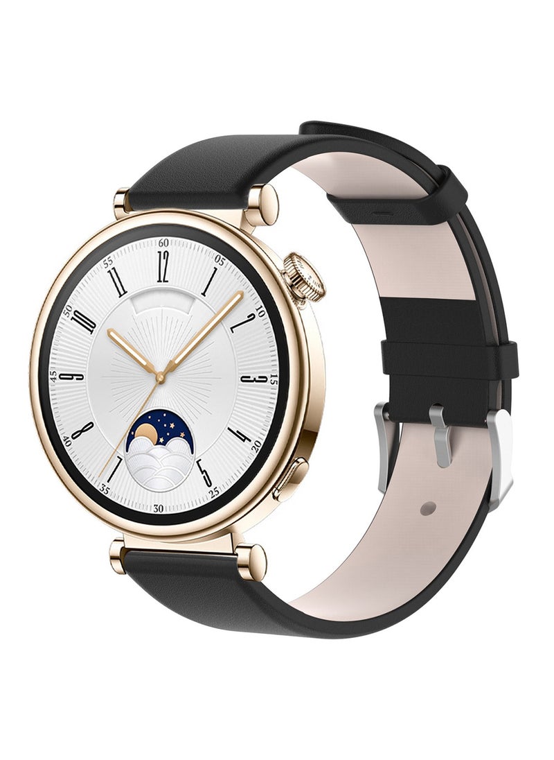 X-level Leather Band Compatible with Huawei Watch GT4 41mm Replacement Straps, 18mm Premium Leather Replacement Strap Wristband Genuine Leather With Soft Adjustable Replacement Wristband For Women And Men  - Image 1
