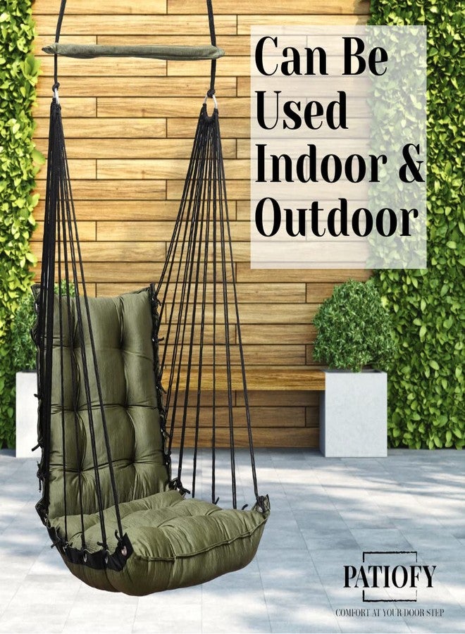 Patiofy Hammock Swing | Hanging Swing for Kids | Jhula | Suitable for Indoor and Outdoor | Weight Capacity 10-15 Kg | Portable | Age Group 8-15 Years (Green) - Image 3