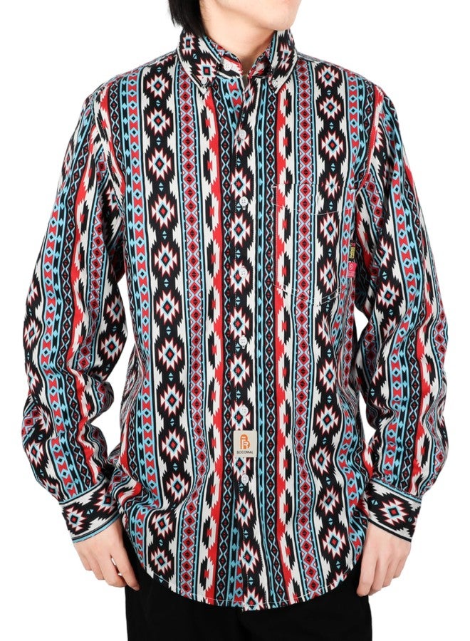 BOCOMAL FR Shirts Printed Bohemia Button Down Flame Resistant NFPA2112 CAT2 Work Shirt, Bohemia 057, XL - Image 2