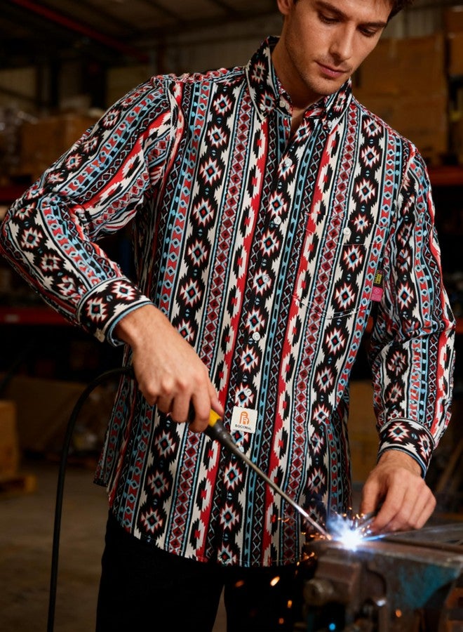 BOCOMAL FR Shirts Printed Bohemia Button Down Flame Resistant NFPA2112 CAT2 Work Shirt, Bohemia 057, XL - Image 3