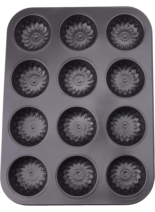 هوم كونسيبت قوالب كيك غير لاصقة للخبز، 12 قطعة، لون أسود - Image 1