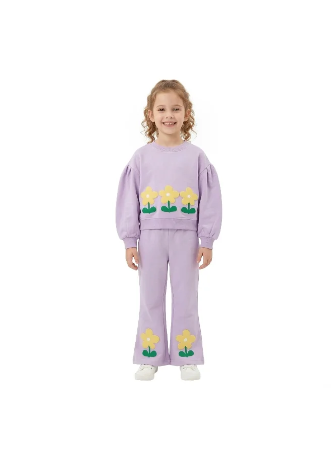 ايكو AIKO - 2 Pc Kids Sweat Top & Wide Leg Pant Set