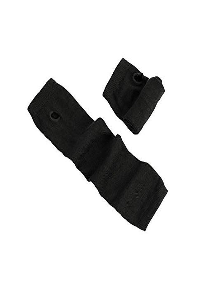 VANTOBEST 1Pair Black Elastic Fingerless Long Gloves Winter Warm Knit Thumbhole Arm Warmer Thumb Hole Gloves Mittens for Women and Men - Image 3