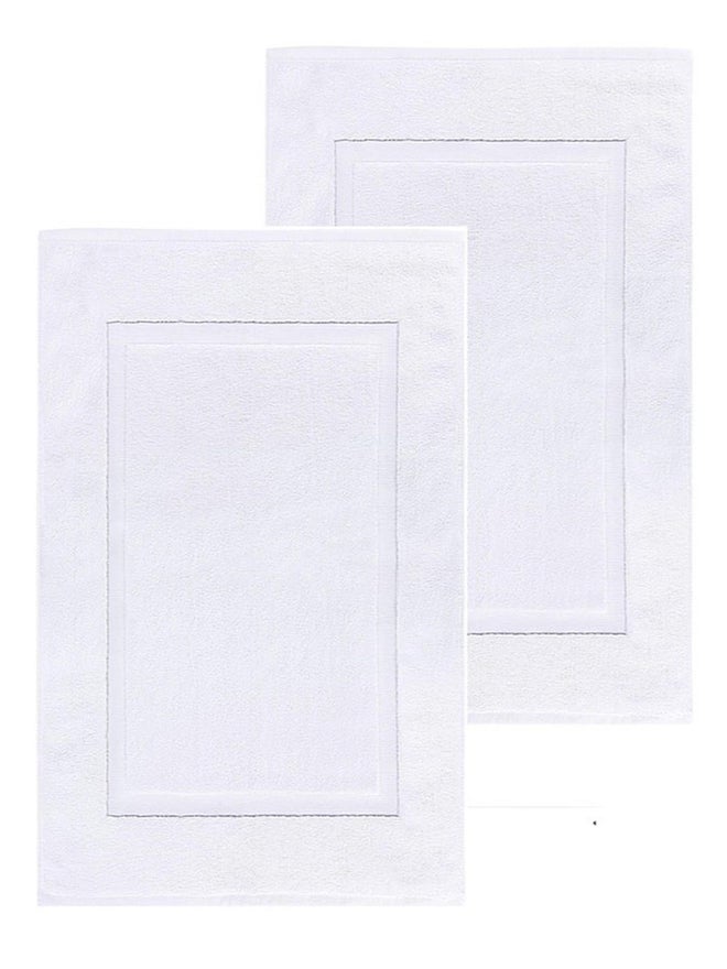 1CHASE Pack of 2 - Towels Cotton Banded Bath Mats, 50x80cm - Image 1