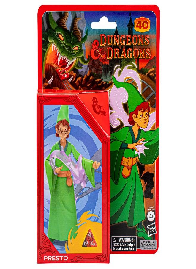 Dungeons & Dragons - Dungeons & Dragons Cartoon Classics 6-Inch-Scale Presto Action Figure, D&D 80s Cartoon, Includes d4 from Exclusive D&D Dice Set - Image 1