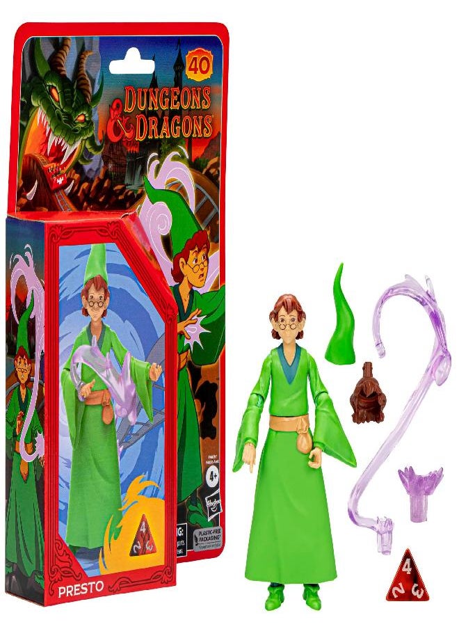 Dungeons & Dragons - Dungeons & Dragons Cartoon Classics 6-Inch-Scale Presto Action Figure, D&D 80s Cartoon, Includes d4 from Exclusive D&D Dice Set - Image 1