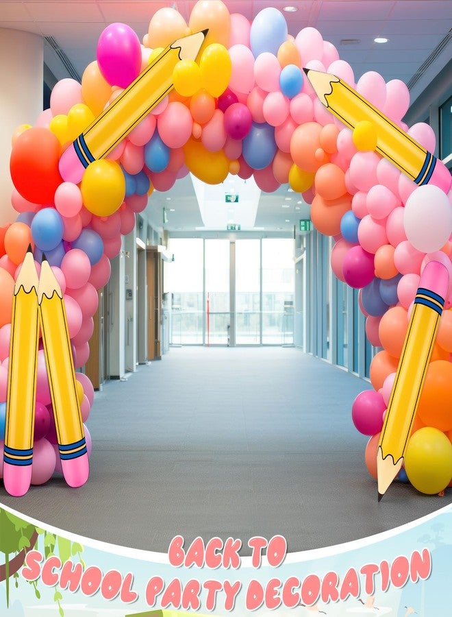 Blueweenly 12 Pcs Giant Large Inflatable Pencil Balloon Back to School Hanging Jumbo Blow up Pencils Decoration for First Day of School Party Classroom Welcome Party Photo Prop(Yellow,27 Inch) - Image 5