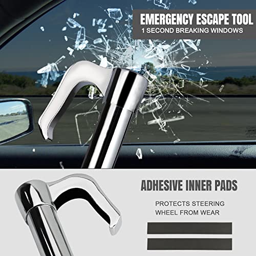 ROADGIVE Steering Wheel Lock Anti-Theft Device, Retractable Universal Brake Lock Bar, Adjustable Car Clutch Pedal Lock Security for Car Truck SUV Van Security with 2 Keys (Silver) - Image 5