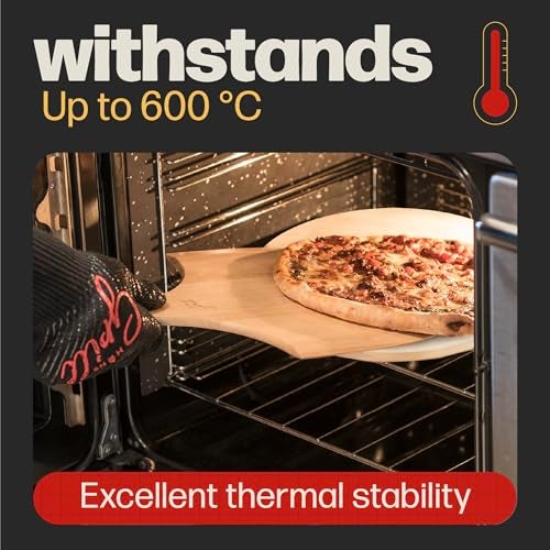 HANS GRILL PIZZA STONE | Circular Pizza Stone For Oven Baking & BBQ Grilling With Free Wooden Peel | Extra Large Round 15" Inches Diameter (38CM) Durable Cordierite Cooking Stone. - Image 4