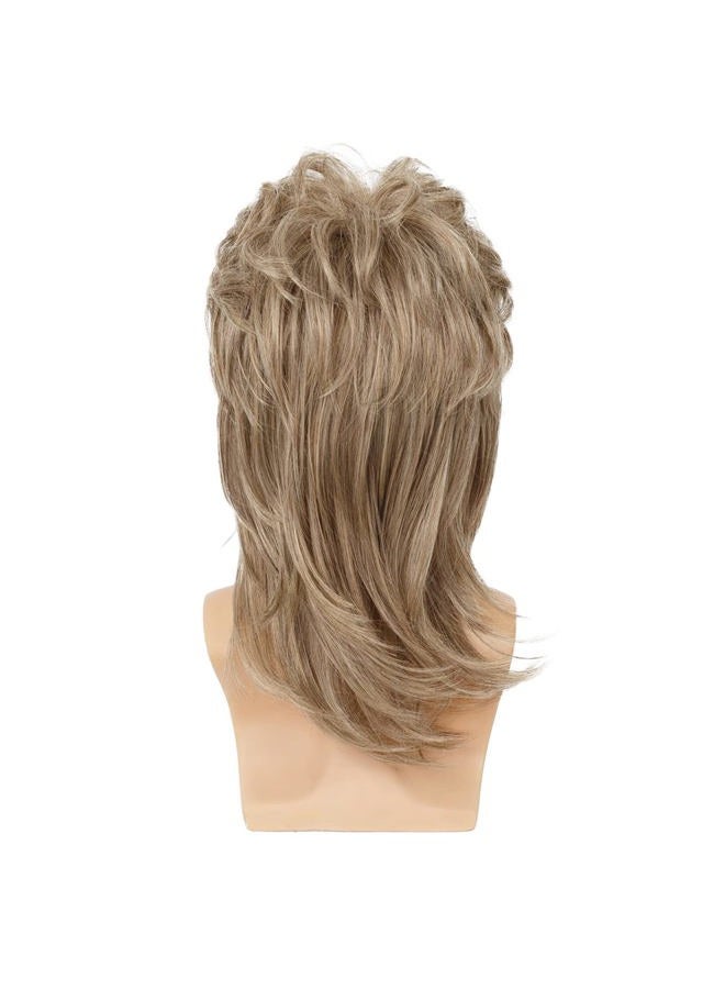 Baruisi 80s Men's Mullet Wig Blonde Cosplay Halloween Wig for Fancy Dress - Image 4