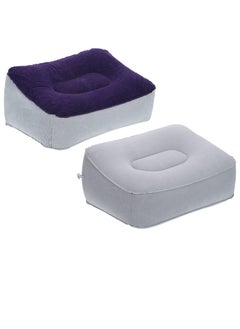 Excefore Travel Foot Rest Pillow, 2 Pack Inflatable Foot Rest Cushion, Travel Flight Leg Rest Pillow, for Cars, Home, Office, Trains, Airplane, Make a Flat Bed for Baby, Kids, Toddlers (2 Colors)  - Image 1