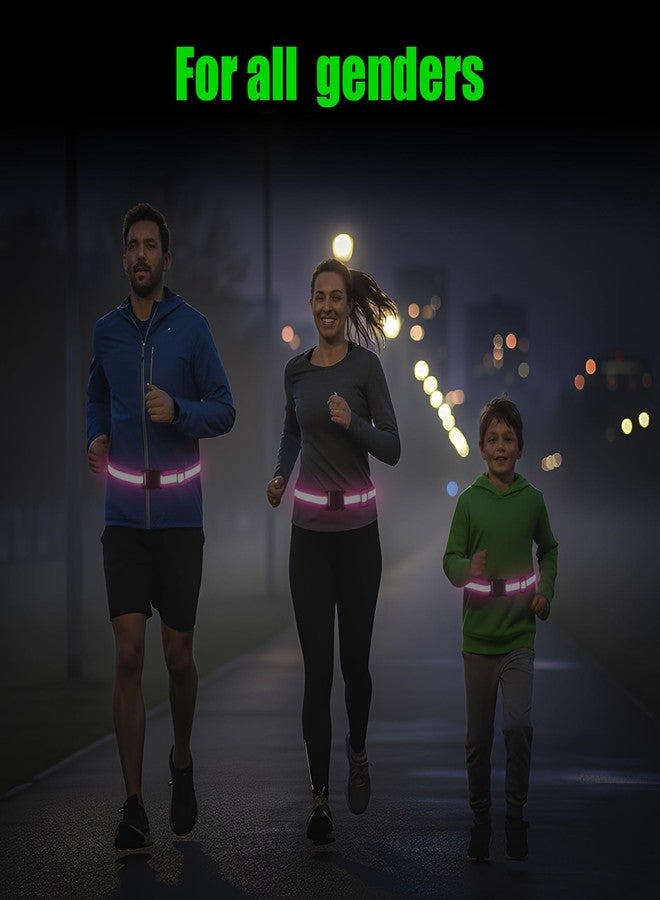KH866، 5 قطع، حزام أو وشاح عاكس للضوء، أحزمة رياضية، أشرطة خفيفة الوزن قابلة للتعديل، أحزمة خصر للسترة، مناسبة للجري الليلي والمشي وركوب الدراجات، تناسب النساء والرجال والأطفال - أخضر، أحمر، أزرق، وردي، برتقالي - Image 3