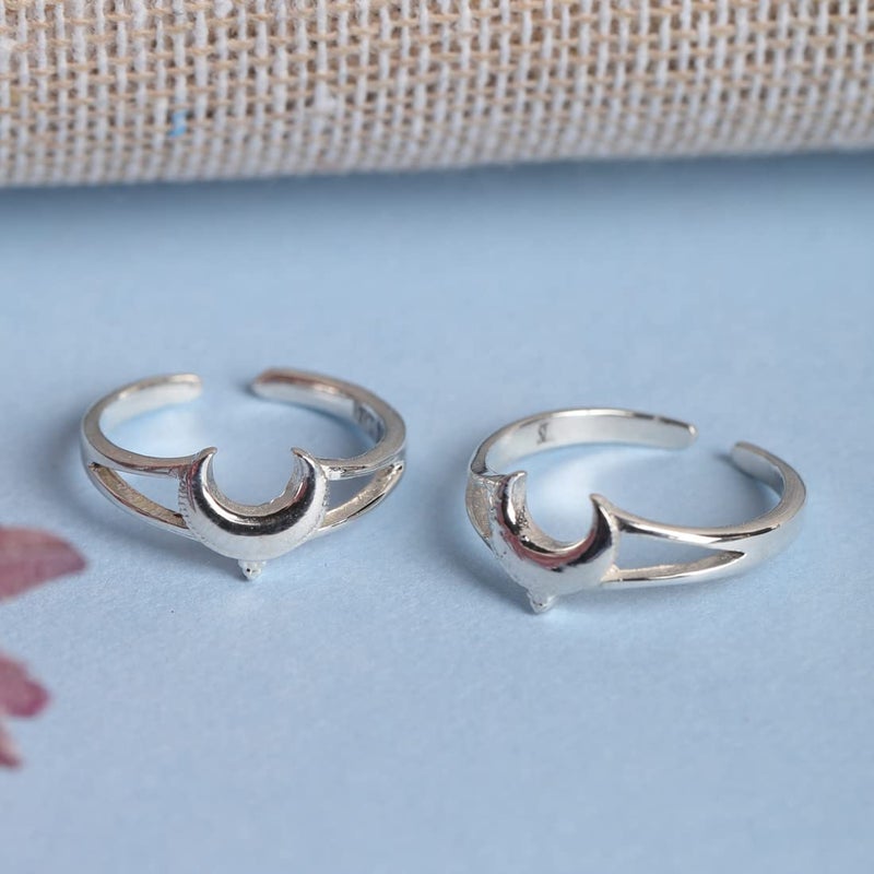 CLARA 925 Sterling Silver Hugo Toe Rings Pair | Size Adjustable | Gift for Women and Girls - Image 2