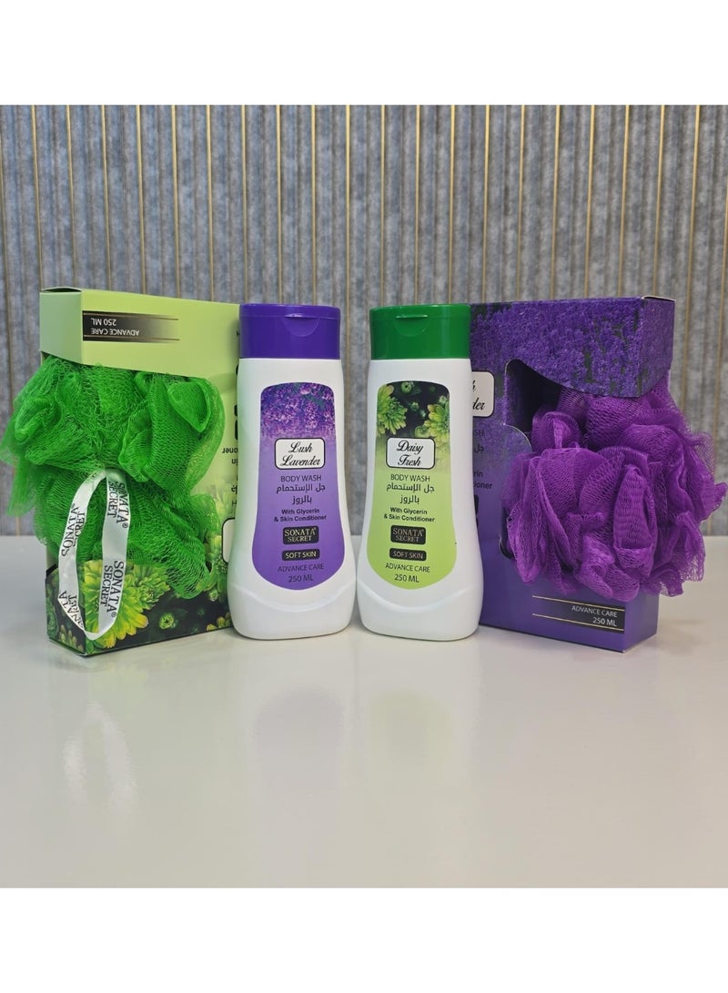 Sonata Lavender & Daisy Fresh Shower Gel Set - 2 x 250ml Of Freshness And Fragrant Scent - Image 1