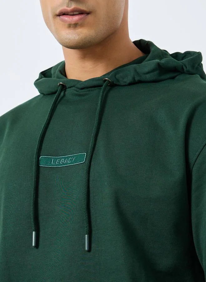 Styli  Styli Men Embroidered Green Relaxed Fit Hoodie for Men | Best Price UAE