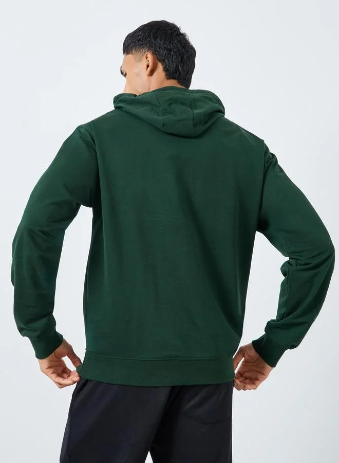 Styli  Styli Men Embroidered Green Relaxed Fit Hoodie for Men | Best Price UAE