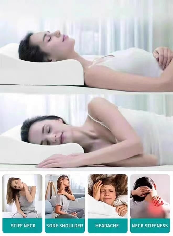 General Comfortable Pillow White Cervical Orthopedic Memory Foam Ergonomic Contour Pillow 60×40×12cm  - Image 3