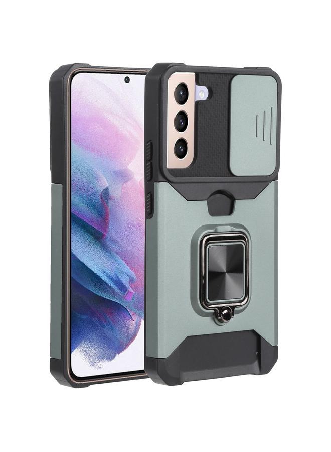 S-TOP Case For Samsung Galaxy S22+ 5G Sliding Camera Cover Design PC + TPU Shockproof Phone Case with Ring Holder & Card Slot - Image 1