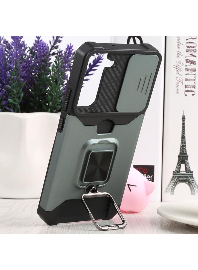 S-TOP Case For Samsung Galaxy S22+ 5G Sliding Camera Cover Design PC + TPU Shockproof Phone Case with Ring Holder & Card Slot - Image 5