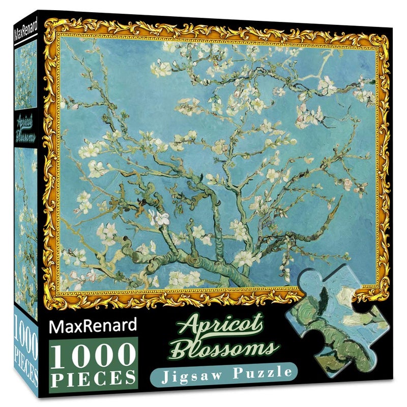 MaxRenard 1000 Pieces Jigsaw Puzzle Game Oil Painting Almond Blossom - Image 3