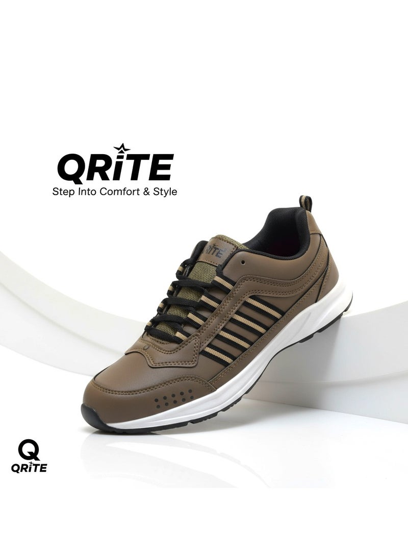 أحذية QRiTE TREK-4 الرياضية للرجال | بني وأسود مع نعل أبيض - Image 2