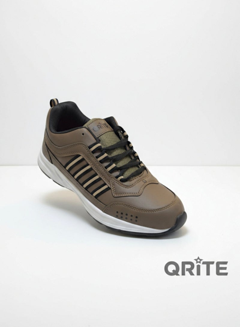 أحذية QRiTE TREK-4 الرياضية للرجال | بني وأسود مع نعل أبيض - Image 3