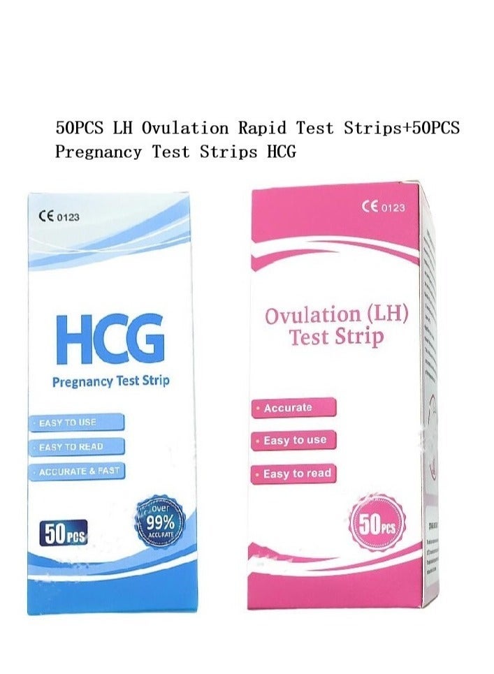 HCG 100-Piece Pregnancy Test Strips  and LH Ovulation Rapid Test Strips,Midstream Fertility Diagnostic Home Test and Quick Early Detection of Pregnancy Early Pregnancy Tests Set - Image 1