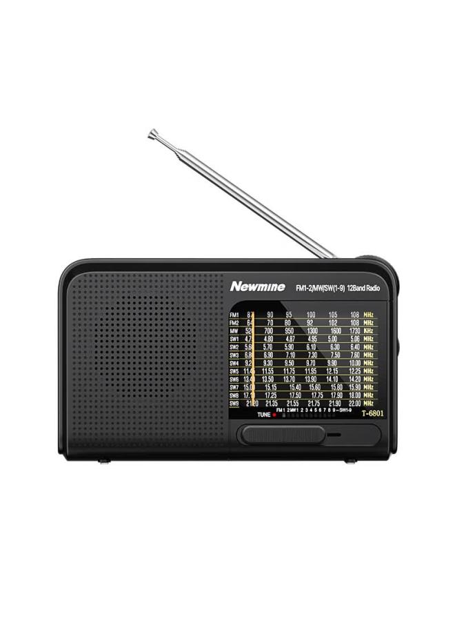 Newmine T-6801 Multi-band Semiconductor Radio Elderly Dedicated Opera Player Rechargeable Portable Mini With Headphone Jack - Image 3