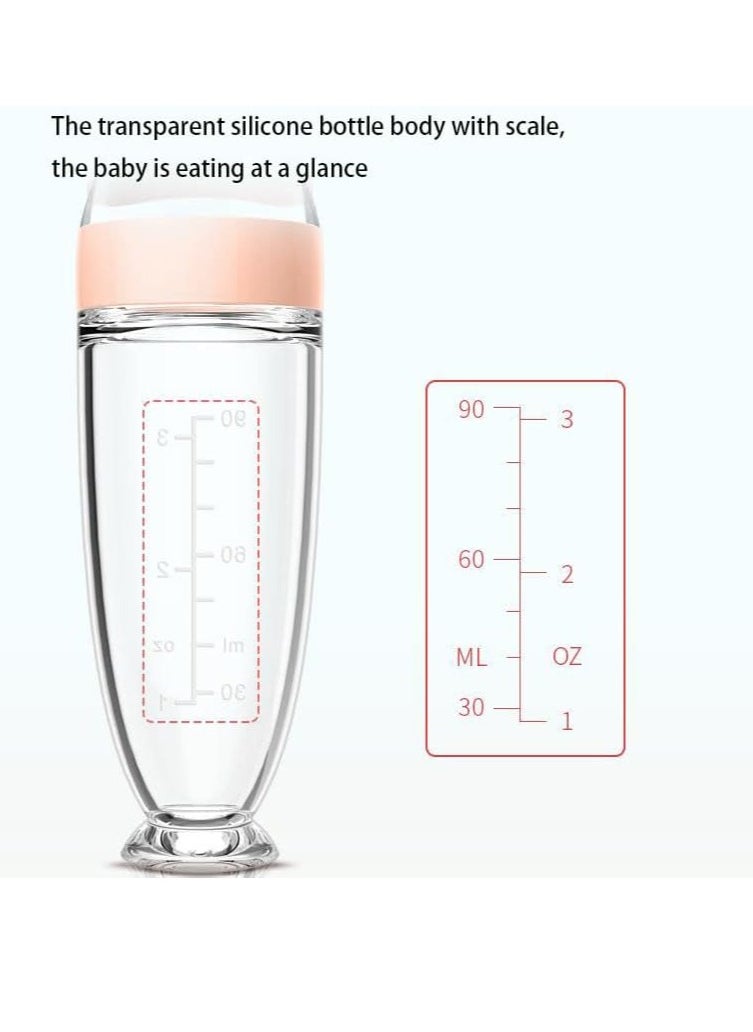 Baby Feeding Bottle With Spoon,Weaning Bottle,Food Feeder,Squeeze Bottle