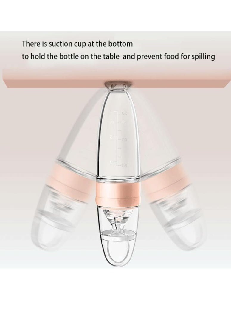 Baby Feeding Bottle With Spoon,Weaning Bottle,Food Feeder,Squeeze Bottle