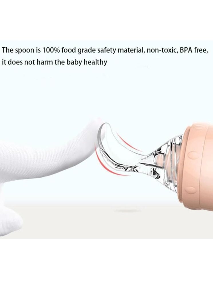 Baby Feeding Bottle With Spoon,Weaning Bottle,Food Feeder,Squeeze Bottle