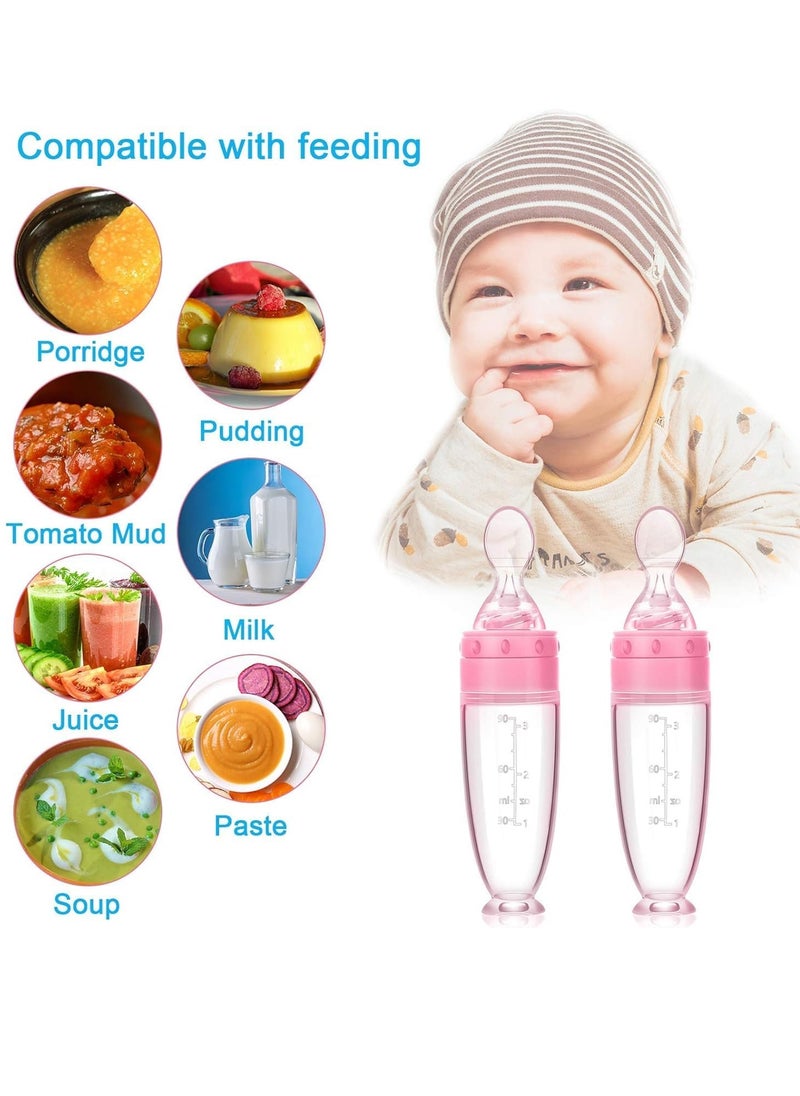 Baby Feeding Bottle With Spoon,Weaning Bottle,Food Feeder,Squeeze Bottle