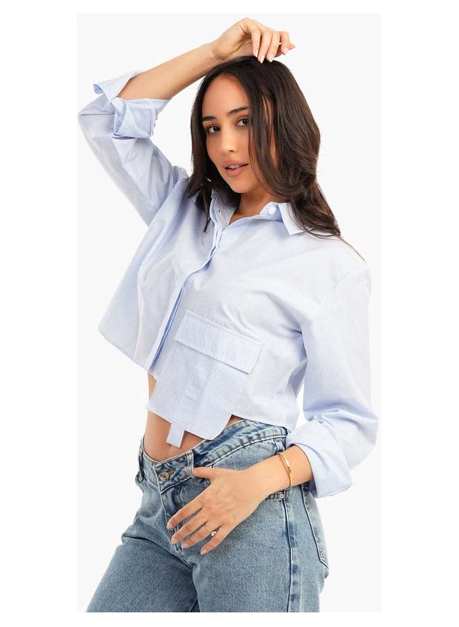 Carina Asymmetrical Cropped Shirt - Image 2