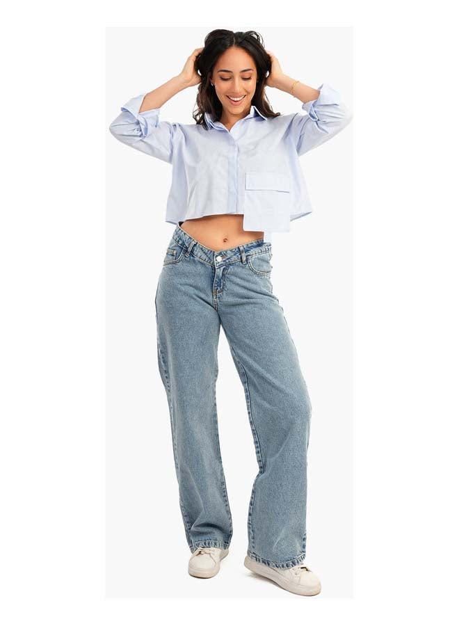 Carina Asymmetrical Cropped Shirt - Image 1