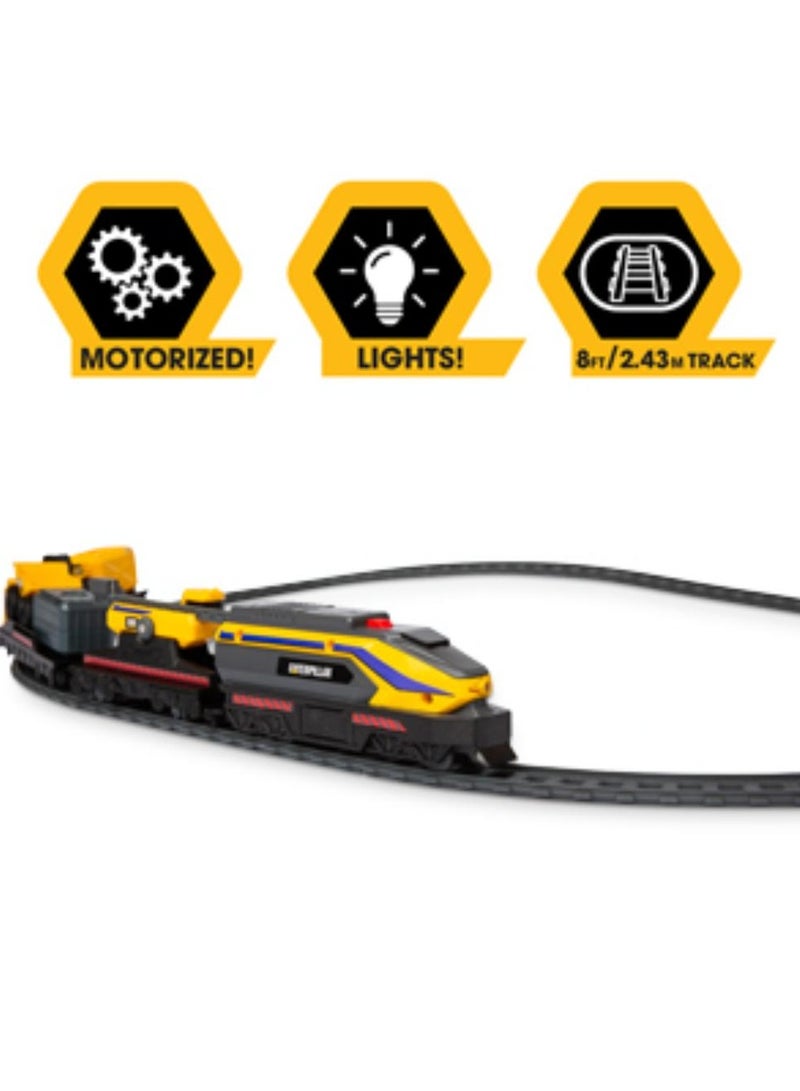 CATERPILLAR CAT Little Machine Power Tracks Train Set with 2 Mini Construction Vehicle , Battery Operated | Motorized Train Engine with Realistic Lights & Sounds | Gift for Kids - Image 4