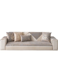 GOOTOY Anti-Slip Sofa Cover Jacquard Plush Couch Covers High-End Furniture Cushions For All Seasons 90x210cm Grey  - Image 1