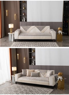 GOOTOY Anti-Slip Sofa Cover Jacquard Plush Couch Covers High-End Furniture Cushions For All Seasons 90x210cm Grey  - Image 5