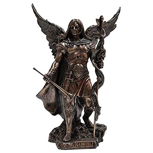 US Studio Collection Archangel Saint Gabriel with Cross and Trumpet Statue Sculpture - Image 4