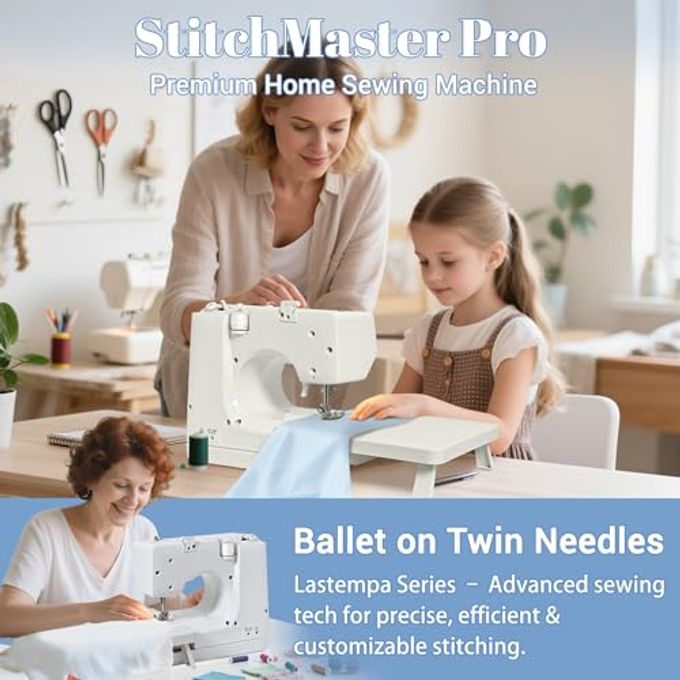 Lastempa All-in-One Sewing Machine for Beginners, Easy to Use Dual Speed Control with 16 Built-in Stitches, Auto Bobbin Winder, Foot Pedal, Perfect for Sewing, Mending, Crafting for Home & Travel - Image 2