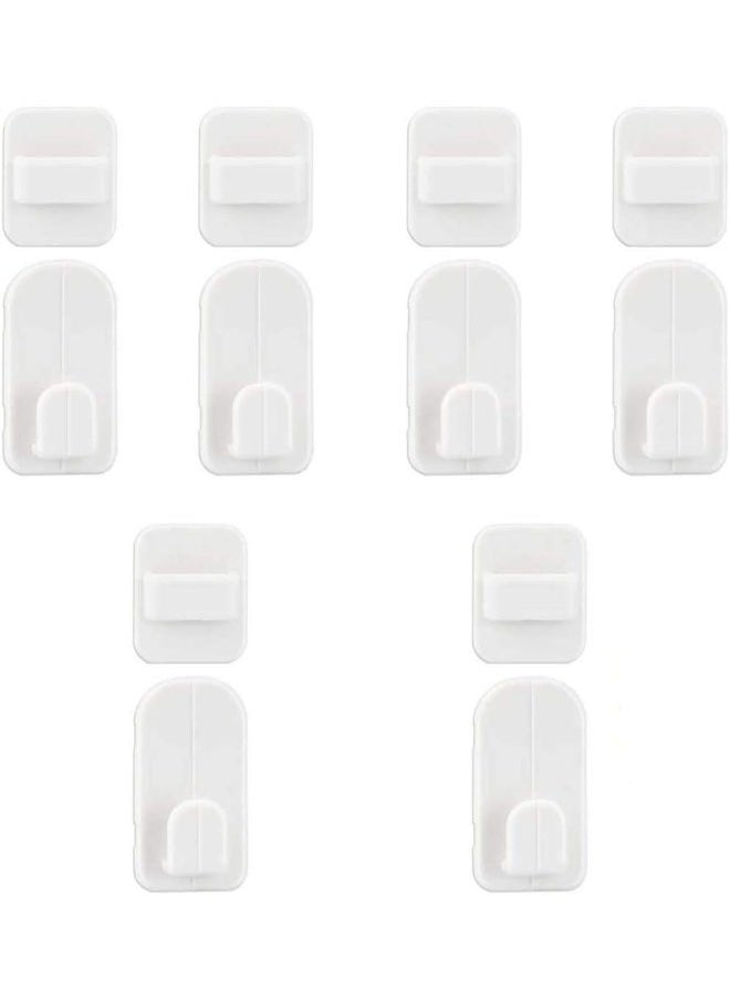 Hihonor 6 Pairs Remote Control Holder Wall Sticky Hook for TV, Air Conditioner, Self Adhesive Strong Hanger Holder, Wall Mounted Storage Hooks suit for Keys, Sockets, Kitchen Supplies, White  - Image 1