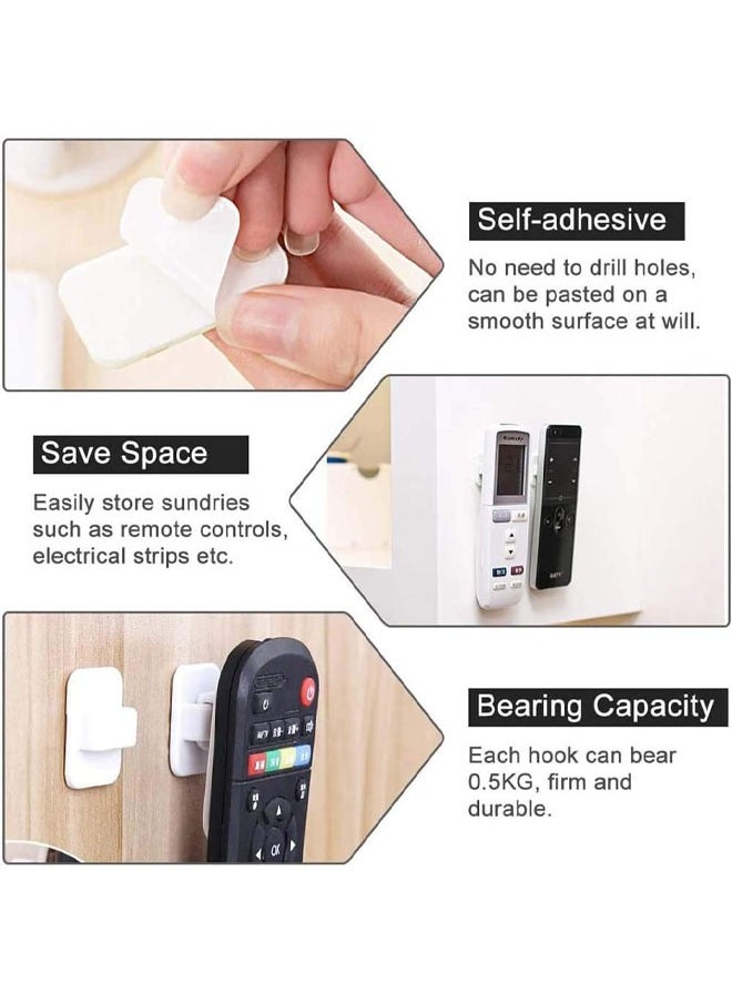 Hihonor 6 Pairs Remote Control Holder Wall Sticky Hook for TV, Air Conditioner, Self Adhesive Strong Hanger Holder, Wall Mounted Storage Hooks suit for Keys, Sockets, Kitchen Supplies, White  - Image 2