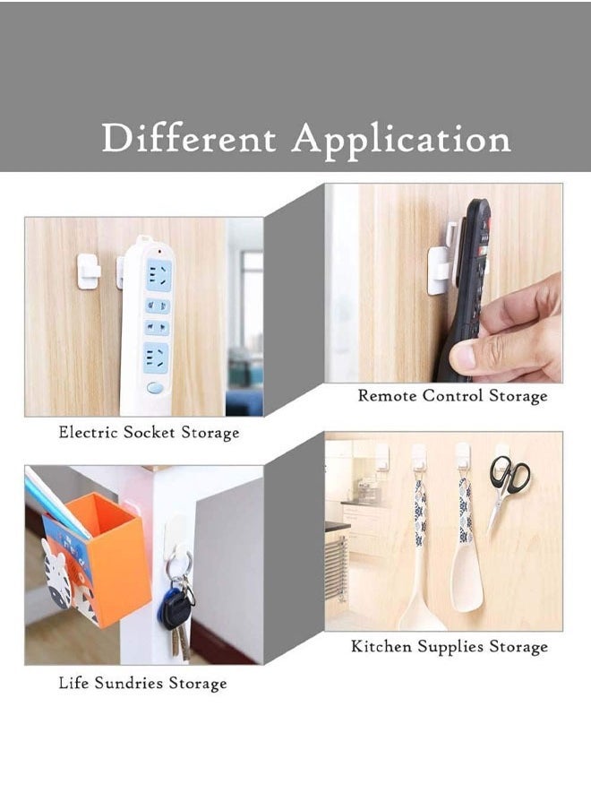 Hihonor 6 Pairs Remote Control Holder Wall Sticky Hook for TV, Air Conditioner, Self Adhesive Strong Hanger Holder, Wall Mounted Storage Hooks suit for Keys, Sockets, Kitchen Supplies, White  - Image 4