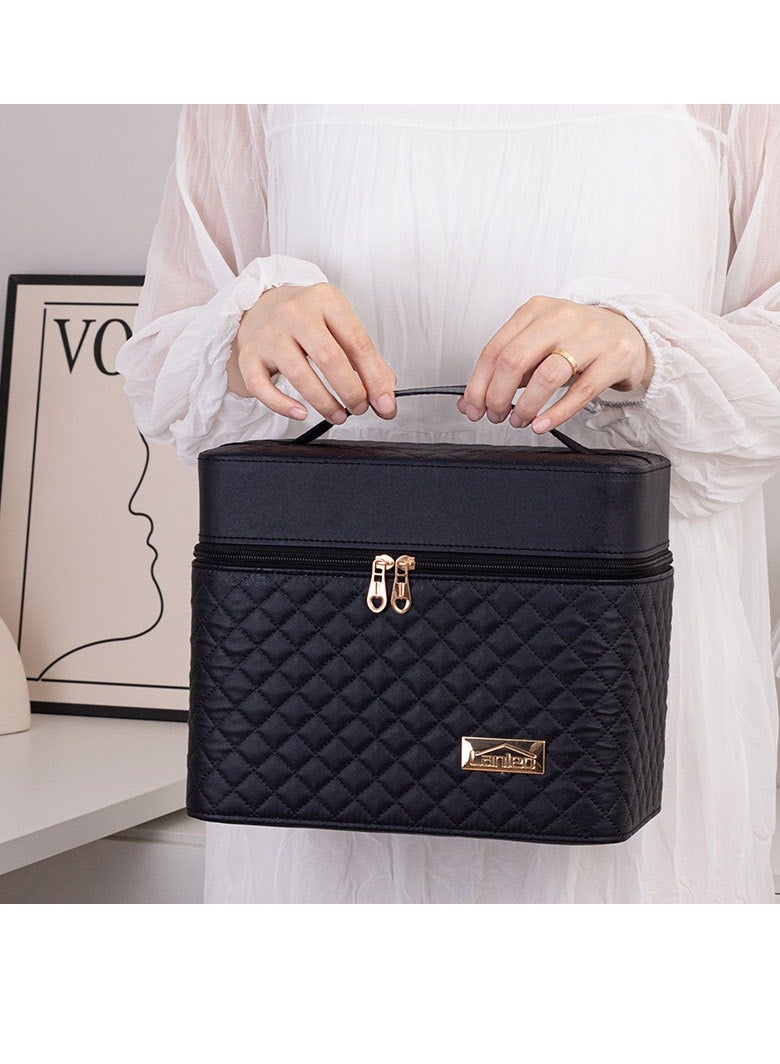 general Portable cosmetic bag Large capacity travel cosmetic case Multifunctional portable multi-layer desktop cosmetic storage box - Image 2