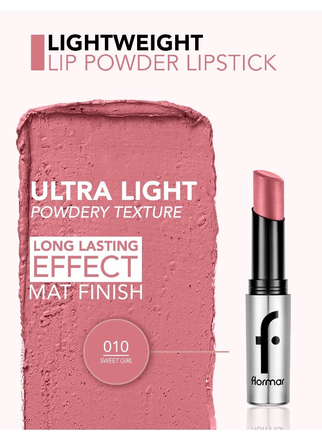 flormar Lightweight Lip Powder – 010 Sweet Girl – Matte Finish Lip Color, Powder-Soft Texture, Lightweight Feel, Smooth Comfortable Wear - Image 4